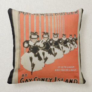 Almofada Poster para "Mathews & Bulger" em Coney Island