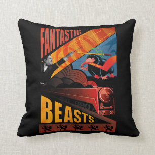 Almofada Poster vintage Fantástico das Bestas de Jacob Kow