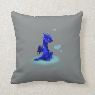 Almofada Pouco dragão azul do amor
