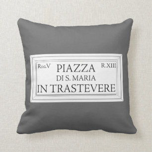 Almofada Praça Santa Maria em Trastevere, sinal de rua de