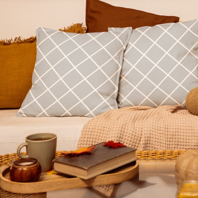 Almofada Praças Geométricas de cinzas (Criador carregado)