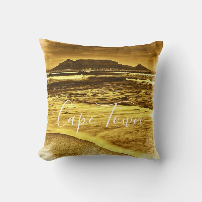 Almofada Praia da Mesa do Cabo Mountain Ocean Waves (Frente)