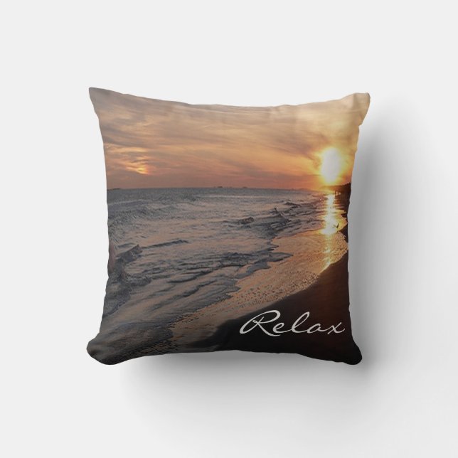 Almofada Praia do por do sol com o travesseiro (Frente)