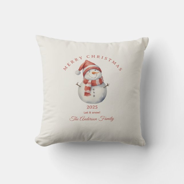 Almofada Prática de Natal com aquarela personalizada (Frente)