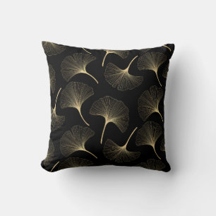 Almofada Prato de abstrato preto e Dourado