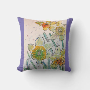Almofada Prato floral de Flor de Água Amarelo