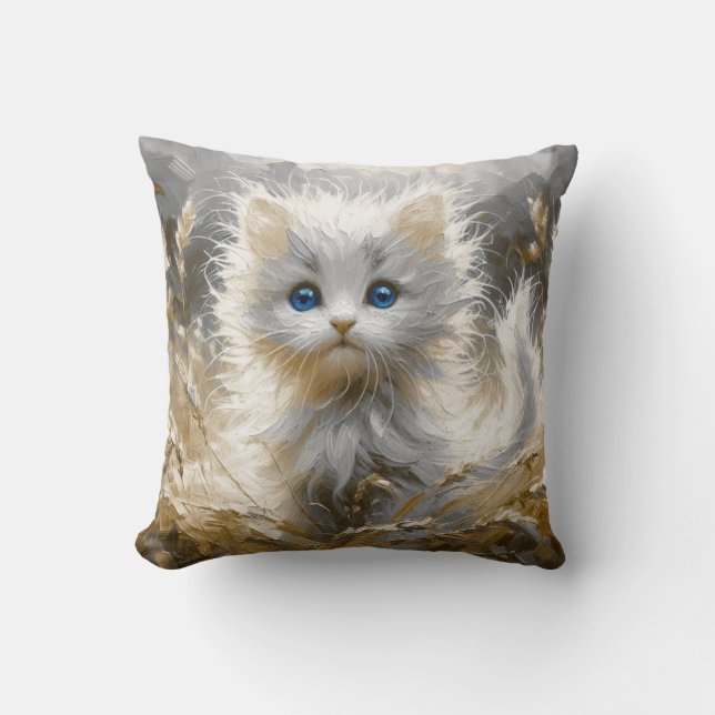 Almofada Precioso White Kitten (Frente)