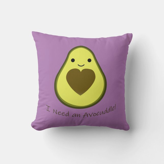 Almofada Preciso de um Avocuddle Cute Kawaii Avocado (Frente)