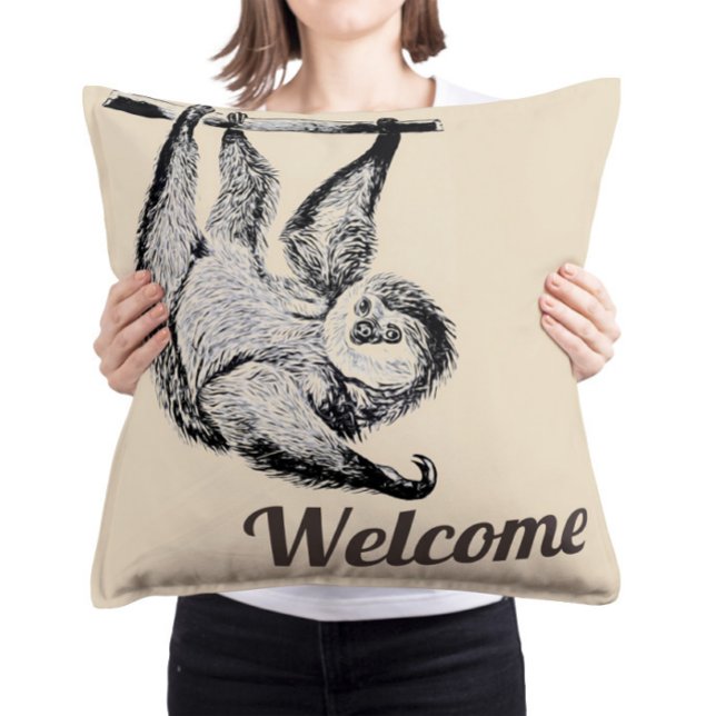 Almofada preguiça amigável - bem-vinda (Criador carregado)