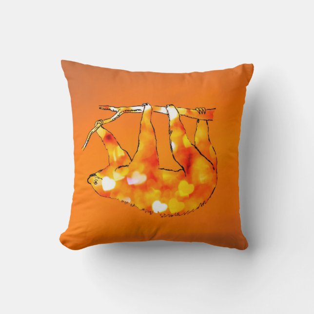 Almofada Preguiça dos corações de Bokeh (Frente)