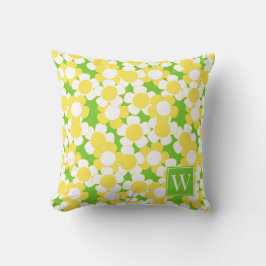 Almofada Preppy Daisy Bloom – Monograma Amarelo e Lima