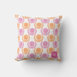 Almofada Preppy Golf Laurel Wreath - Hot Pink & Orange