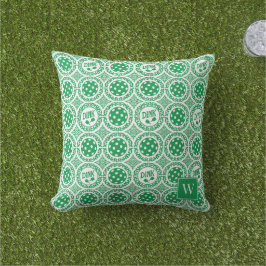 Almofada Preppy Pickleball Damask – Green Dink Motif  