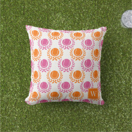 Almofada Preppy Tennis Laurel Wreath - Hot Pink & Orange