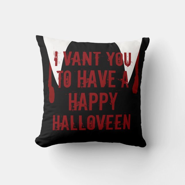 Almofada Presas de Vampiro e Sangue do Halloween (Frente)