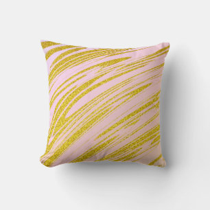 Almofada Presente Abstrato Dourado Glitter Rosa Marfim Ombr