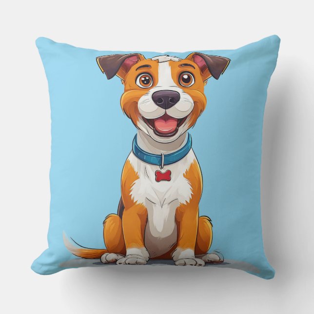 Almofada Presente Alegre Estilo Cartoon Cachorro Amante de  (Frente)