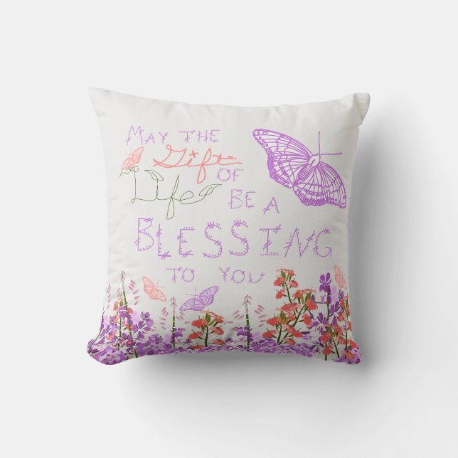 Almofada Presente da borboleta da vida (Frente)
