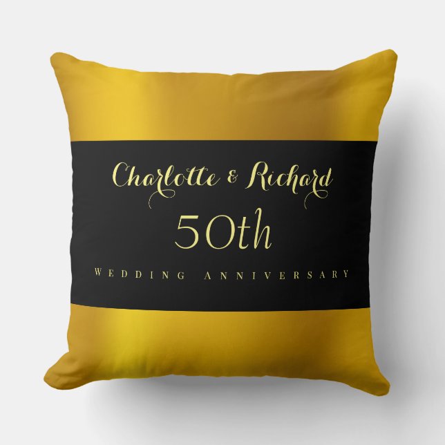 Almofada Presente de Aniversário de 50 Anos de Casamento (Frente)