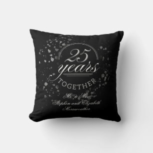 Almofada Presente de Aniversário de Bodas de Prata 25 Anos 