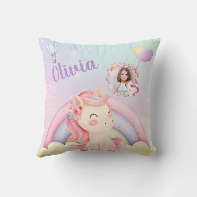 Almofada Presente De Aniversário Do Unicorn Para Meninas -  (Verso)