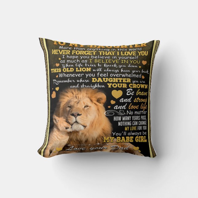 Almofada Presente de Aniversário para Minha Esposa Leoa, Id (Frente)