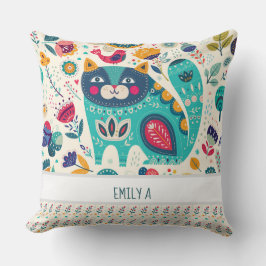 Almofada Presente de Arte Personalizada do Cat Folk do Deco