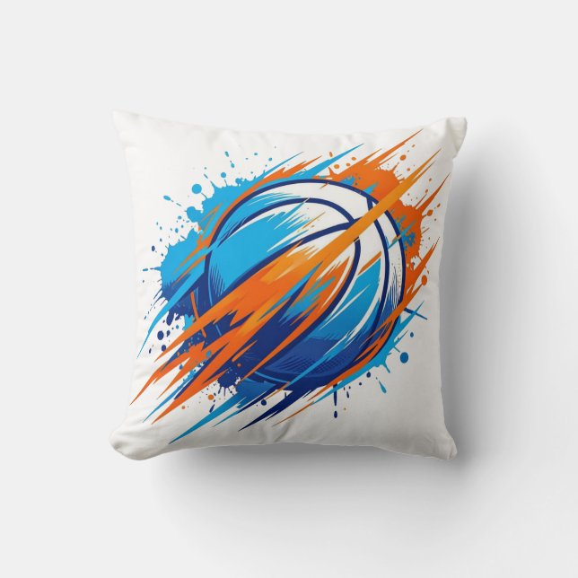 Almofada Presente de Basquete para Pai Fã de Esportes Azul  (Frente)
