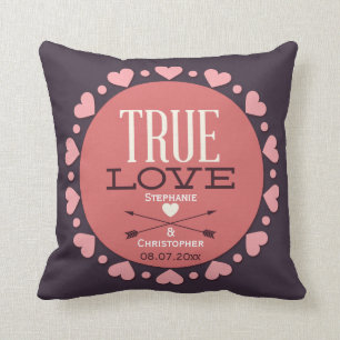 Almofada Presente de casamento verdadeiro personalizado do