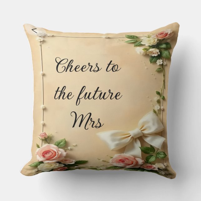 Almofada Presente de Chá de panela Perfeito Floral Elegante (Frente)