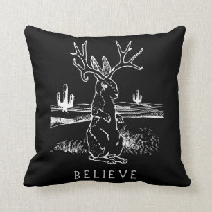 Almofada Presente de coelho Acredite em Jackalope