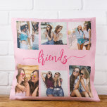 Almofada Presente de Colagem de Fotografias com Amizade Ros<br><div class="desc">Capture a essência da amizade com o Travesseiro decorativo de presentes para a Colagem de Fotos Amigos 6 Rosa Quente. Este travesseiro personalizado apresenta um vibrante design cor-de-rosa quente e uma bela colagem organizada de seis fotos queridas, celebrando momentos inesquecíveis com seus amigos mais próximos. Feito com materiais de alta...</div>
