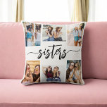 Almofada Presente de Colagem de Fotos Irmãs 6<br><div class="desc">Celebrar a Irmandade com o Travesseiro decorativo das Irmãs 6 Foto Collage Keepsasaame Gift. Personalizada com uma bela colagem organizada de seis fotos queridas, ela captura os momentos especiais compartilhados entre irmãs. Feito com materiais de alta qualidade, esse travesseiro acrescenta um toque na moda e sentimental a qualquer espaço, perfeito...</div>