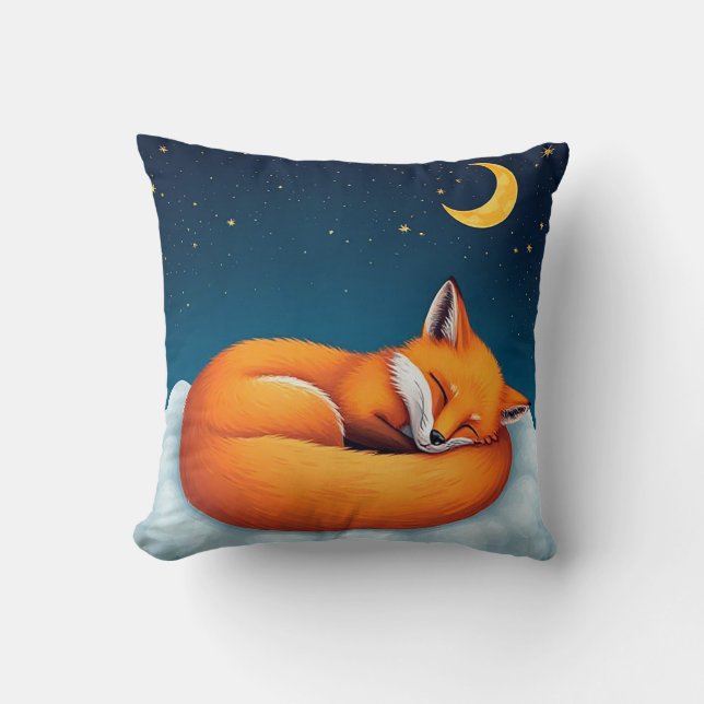 Almofada ☁️🦊 Presente de decoração de nuvem fofa com rapos (Frente)