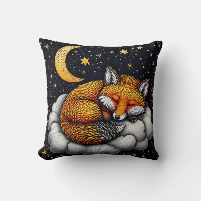Almofada 🦊🌙 Presente de Decoração Florestal Aconchegante  (Frente)