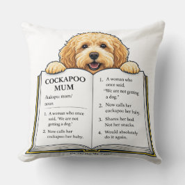 Almofada Presente de Definição de Mãe Cockapoo | Desenho En