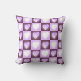 Almofada Presente de Dia dos Namorados Plum Mauve Corações 