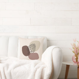 Almofada Presente de Formas de Blob Castanho e Pinecona Abs