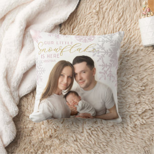 Almofada Presente de Foto de Bebê Floco de Neve Nossa Peque
