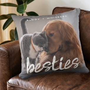 Almofada Presente de Foto de Cachorro e Gato para Amigos de