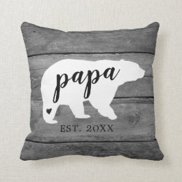 Almofada Presente de Foto de Nascimento do Papai Urso Rústi