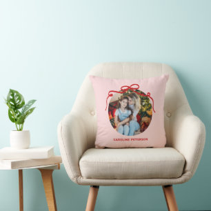 Almofada Presente de Foto Personalizado Fita de Laço Coquet