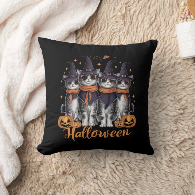Almofada Presente de Gatos Incríveis do Halloween para Filh (Cobertor)