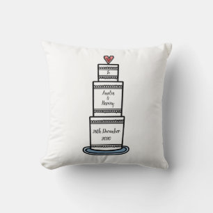 Almofada Presente de Ilustração de Bolo de Casamento Person