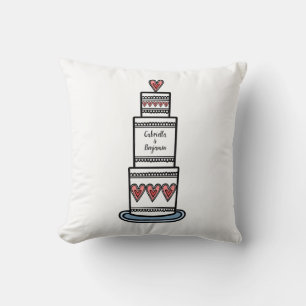 Almofada Presente de Ilustração de Bolo de Casamento Person