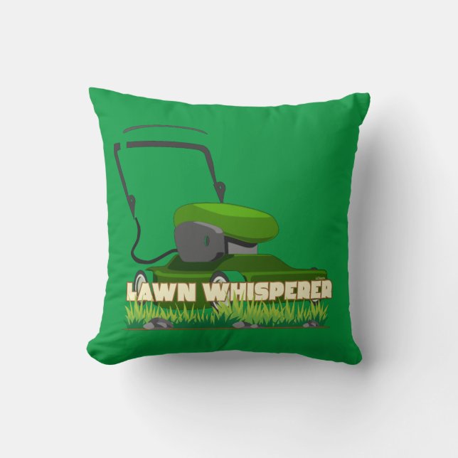 Almofada presente de jardinagem engraçada LAWN WHISPERER (Frente)
