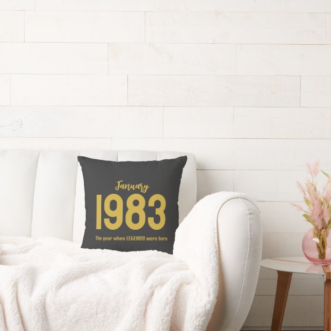 Almofada Presente de legenda de texto personalizável de mês (Sofá)