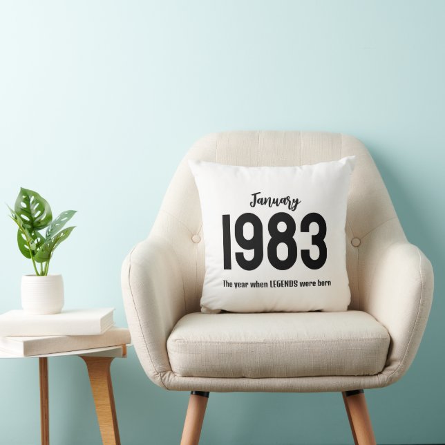 Almofada Presente de legenda de texto personalizável de mês (Cadeira)