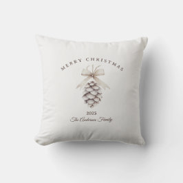 Almofada presente de Natal de pinecone branco creme persona