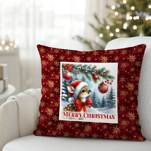 Almofada Presente de Natal para Crianças, Floresta Nevada c